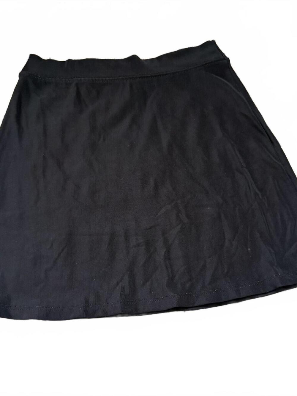 Womens Black A Line Mini Skater Skirt Stretch Pull On Waist Size Medium Approx